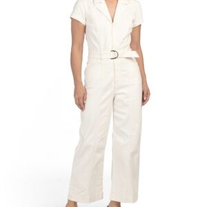 PAIGE Off-White Belted Jumpsuit new